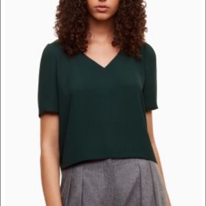 Aritzia Dark Green Babaton Randy Blouse